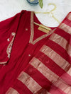 ✨ Pure Mul Chanderi Handwork A-Line Kurti Set ✨