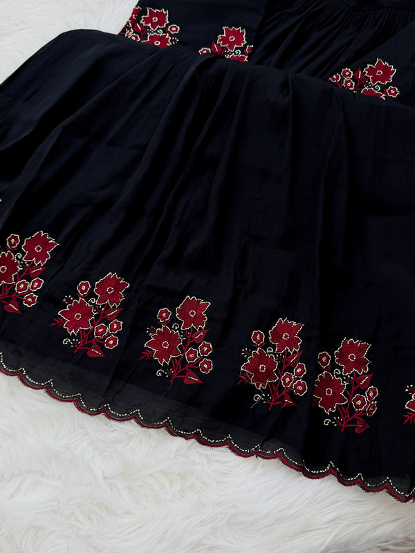 ✨ Glass Chanderi Handwork Anarkali Set for Women ✨