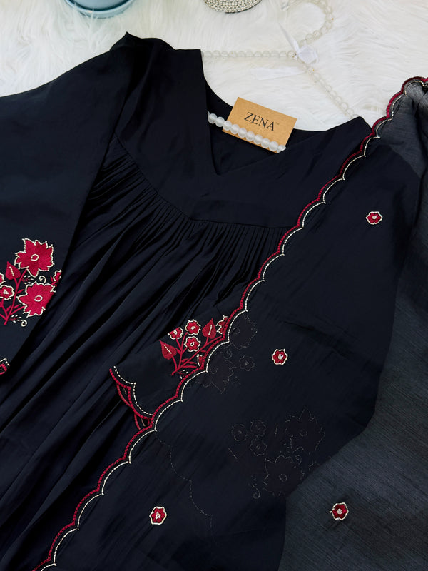 ✨ Glass Chanderi Handwork Anarkali Set for Women ✨