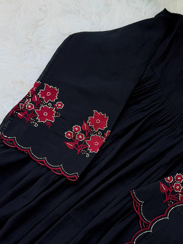 ✨ Glass Chanderi Handwork Anarkali Set for Women ✨