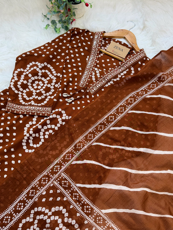 ✨ Pure Cotton A-Line Kurti Set ✨