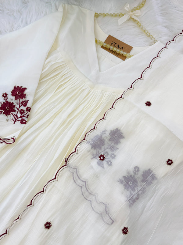 ✨ Glass Chanderi Handwork Anarkali Set for Women ✨