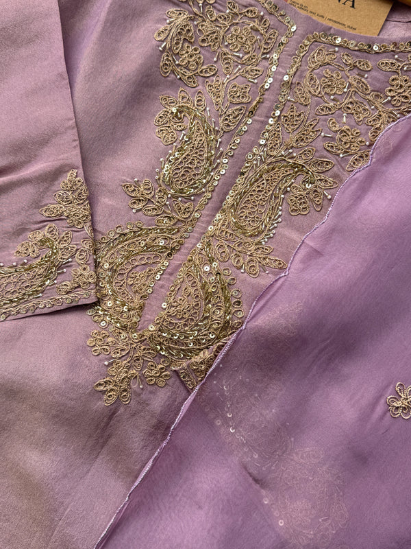 Premium Tissue Silk Handwork Kurti Set