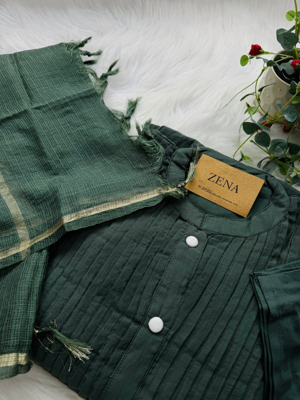 Premium Mul Chanderi Anarkali Kurti Set