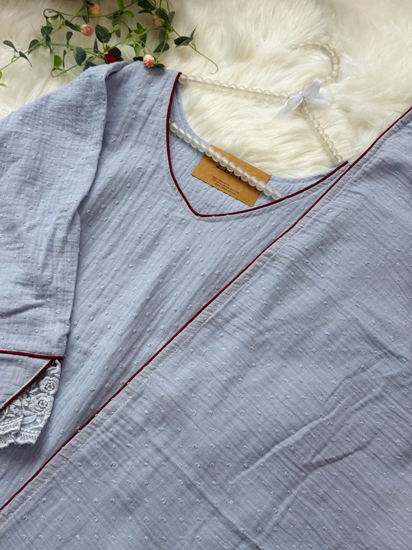 ✨ Crush Cotton A-Line Kurti Set ✨