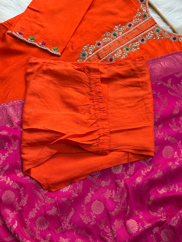 Banarasi Dolasilk Kurti Set with Banarasi Bhuvan Silk Dupatta