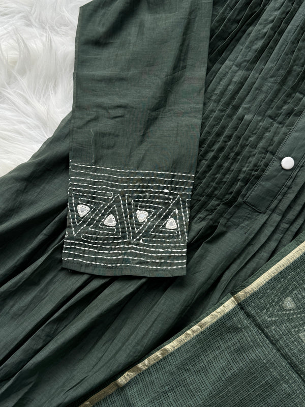 Premium Mul Chanderi Anarkali Kurti Set