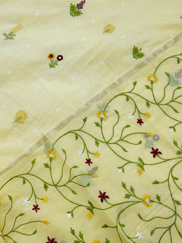 ✨ Pure Mul Chanderi Embroidered Unstitched Suit