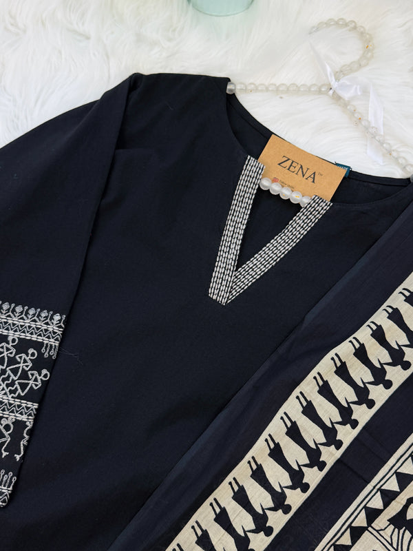 Pure Cotton Thread Work Anarkali Set