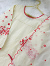 ✨ Mul Chanderi Embroidered A-Line Kurti Set