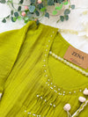 ✨ Premium Mul Chanderi Hand-Detailed Anarkali Set ✨