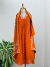 Chinnon hand work Anarkali kurti set