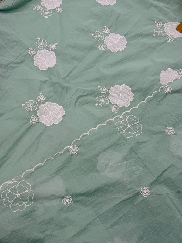 Mul Chanderi Hand Detailed Unstitched Suit