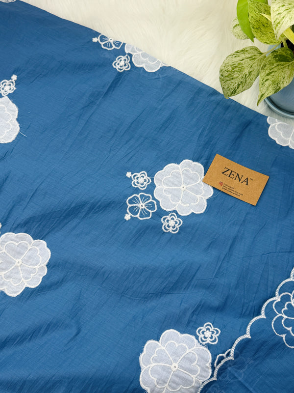 Mul Chanderi Hand Detailed Unstitched Suit