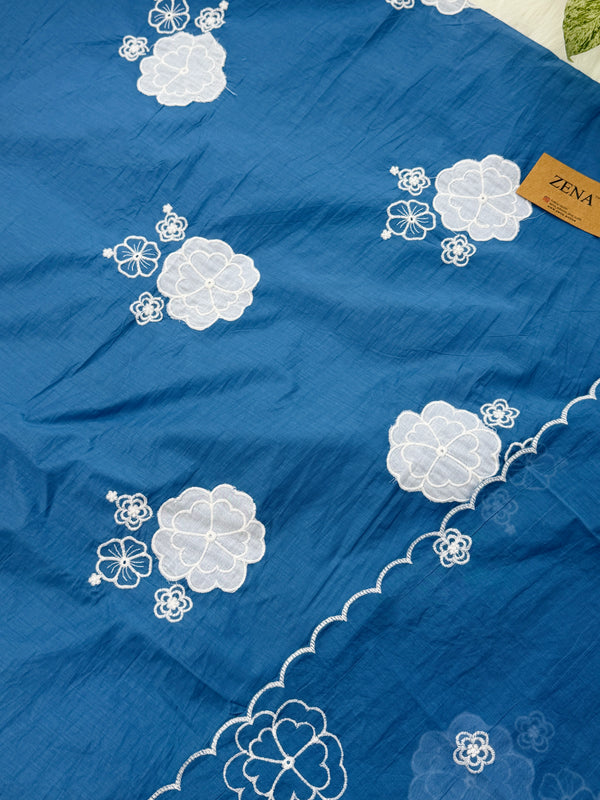 Mul Chanderi Hand Detailed Unstitched Suit