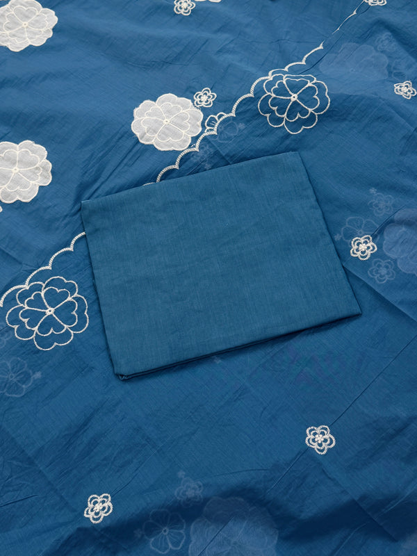 Mul Chanderi Hand Detailed Unstitched Suit