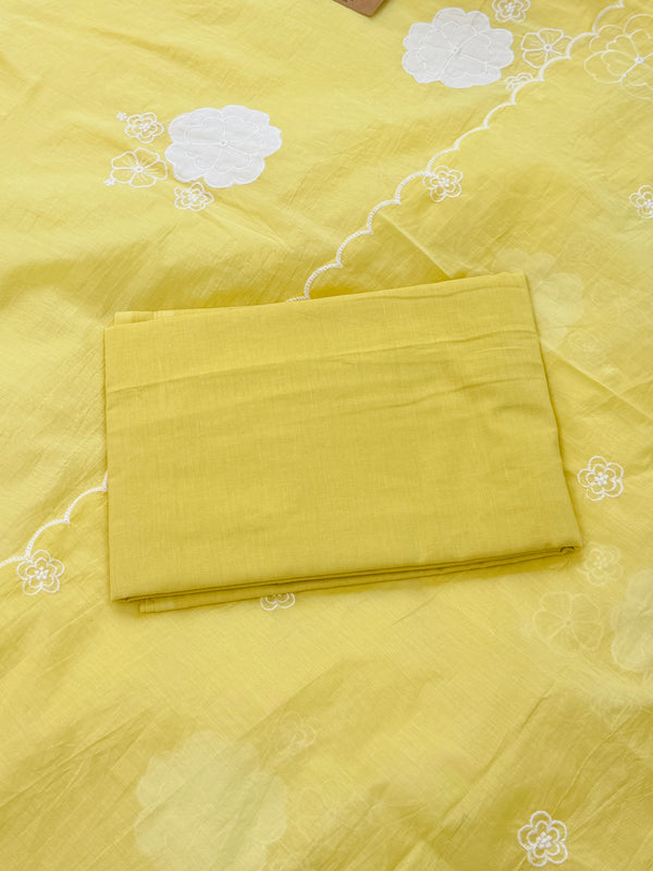 Mul Chanderi Hand Detailed Unstitched Suit