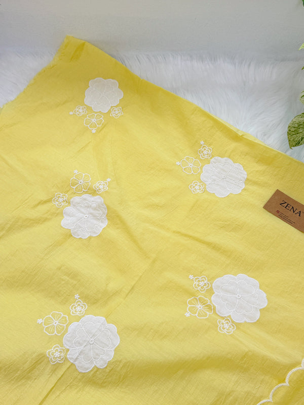 Mul Chanderi Hand Detailed Unstitched Suit
