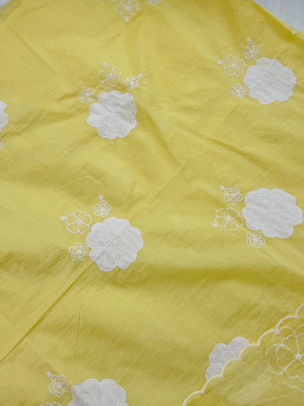 Mul Chanderi Hand Detailed Unstitched Suit