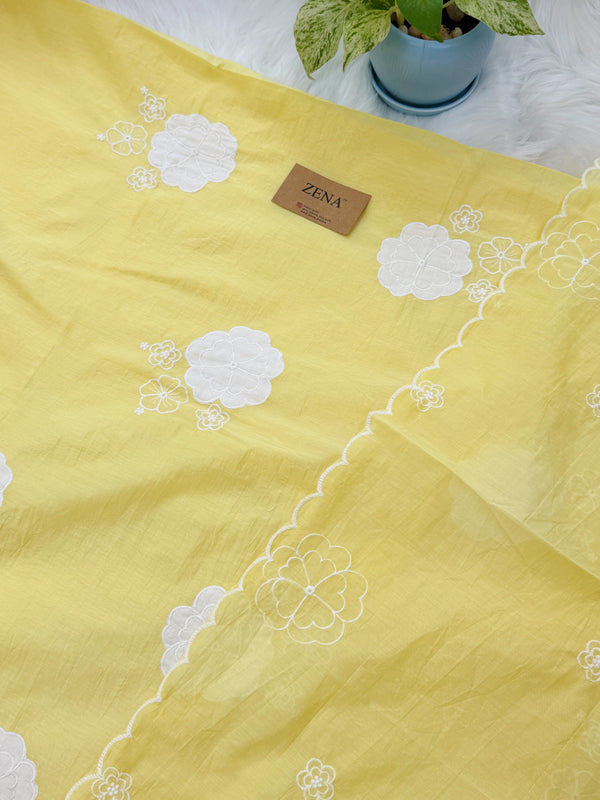 Mul Chanderi Hand Detailed Unstitched Suit