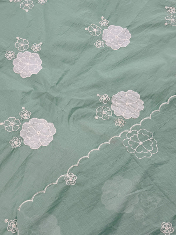 Mul Chanderi Hand Detailed Unstitched Suit