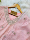 Ready-to-Wear V-Neck Embroidery Work Suit with Organza Dupatta