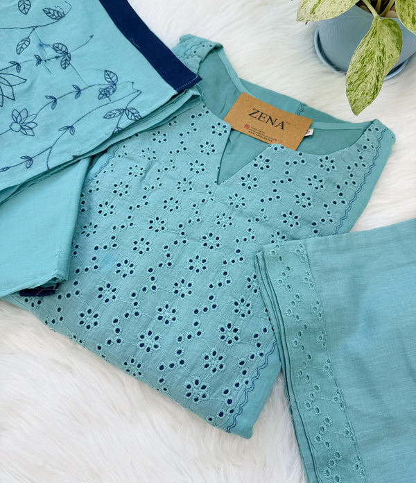 ✨ Pure Cotton A-Line Kurti Set