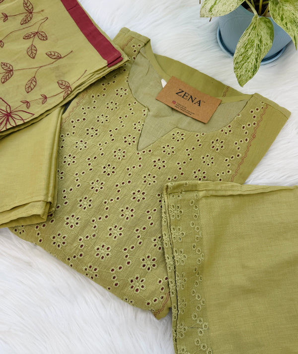 ✨ Pure Cotton A-Line Kurti Set