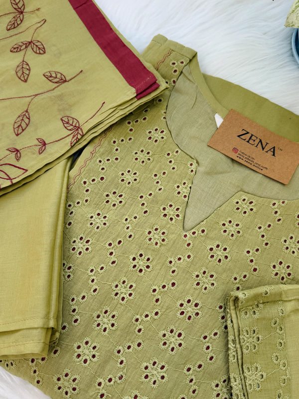 ✨ Pure Cotton A-Line Kurti Set