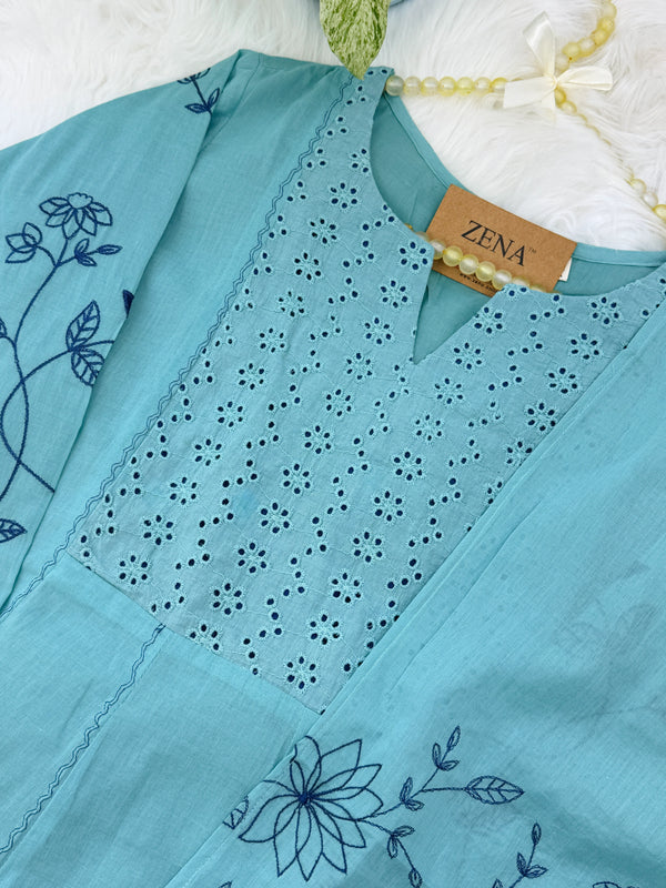 ✨ Pure Cotton A-Line Kurti Set
