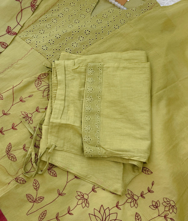 ✨ Pure Cotton A-Line Kurti Set