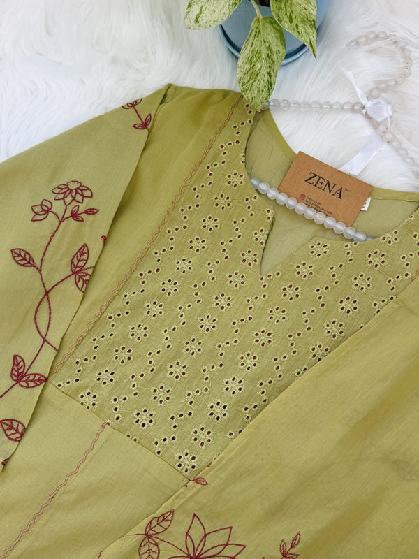✨ Pure Cotton A-Line Kurti Set