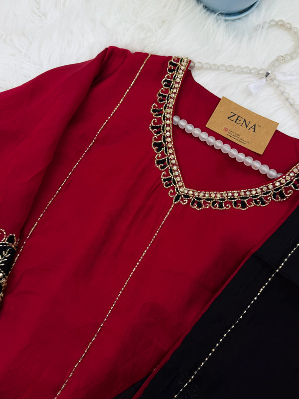 ✨ Mul Chanderi Handwork Party Wear Kurti Set