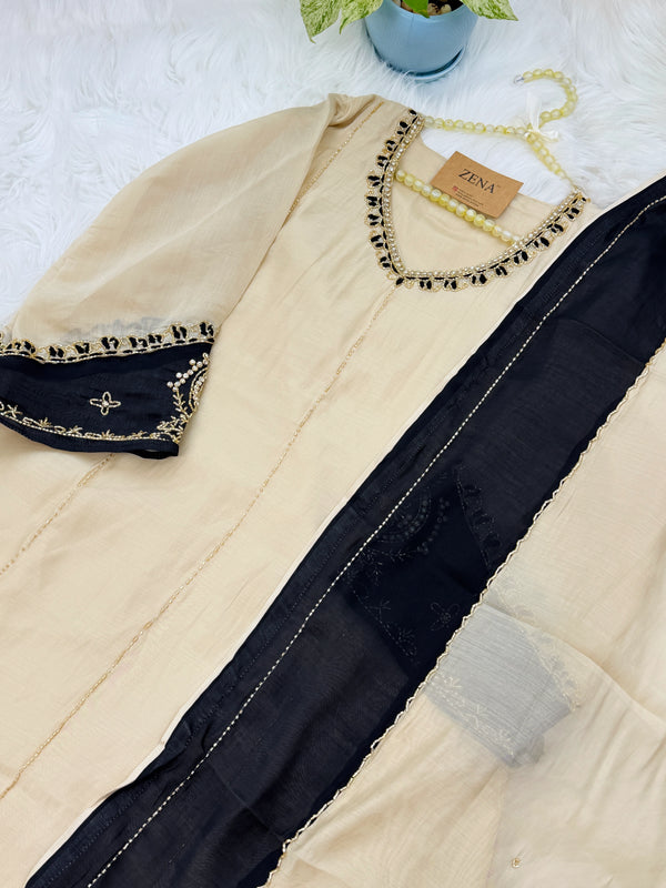 ✨ Mul Chanderi Handwork Party Wear Kurti Set