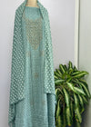 Georgette Unstitched Chikankari Party Wear Kurti Set with Original Mirror Work Dupatta & Lining