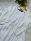 Mul Cotton A-Line Embroidered Kurti Set