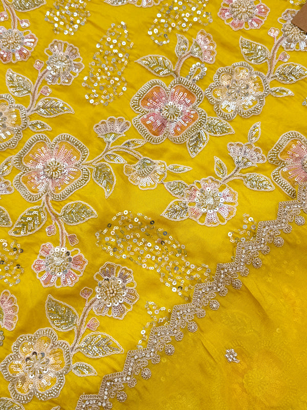 ✨ Premium Cosmo Tissue Silk Handwork Unstitched Suit ✨