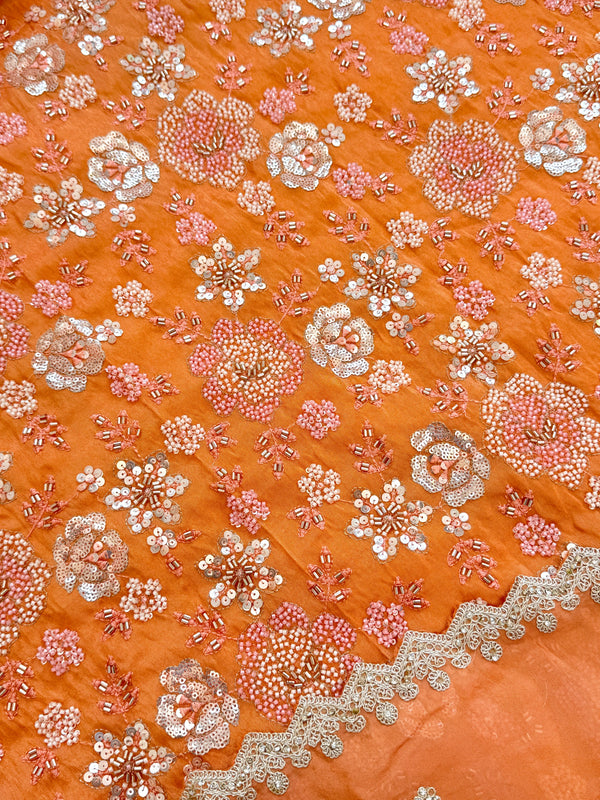 ✨ Premium Cosmo Tissue Silk Handwork Unstitched Suit ✨