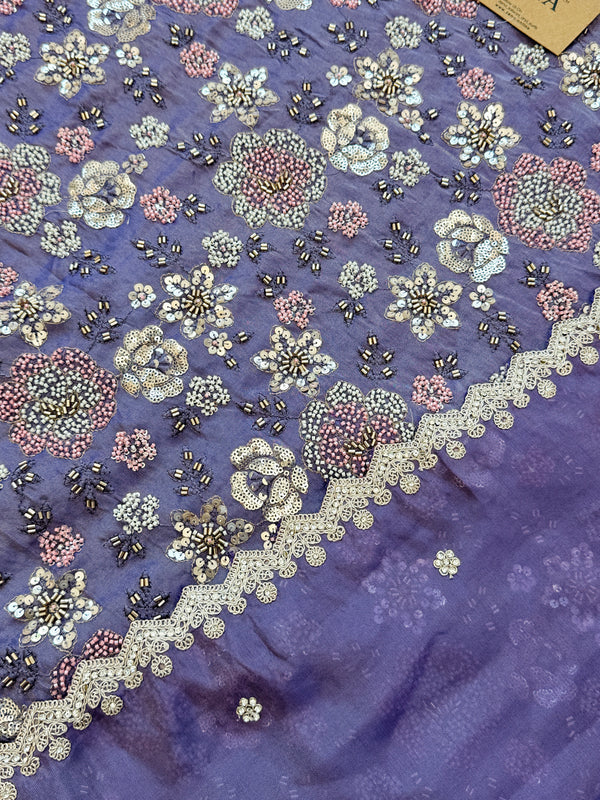 ✨ Premium Cosmo Tissue Silk Handwork Unstitched Suit ✨