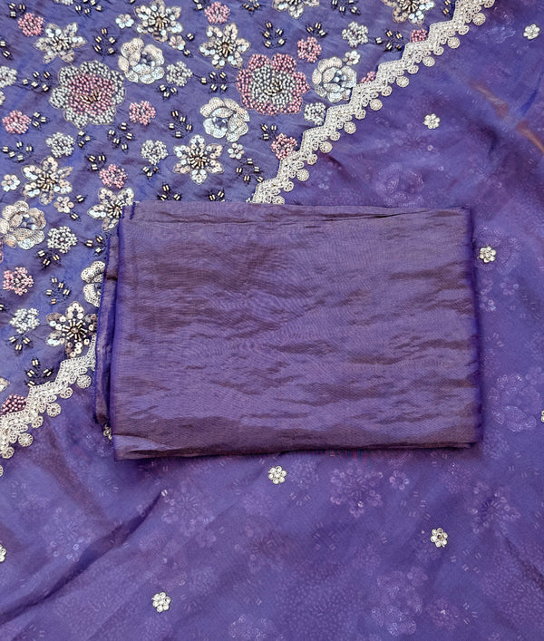✨ Premium Cosmo Tissue Silk Handwork Unstitched Suit ✨