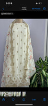 Unstitched Georgette Embroidered Partywear Suit