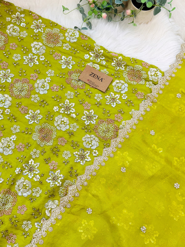 ✨ Premium Cosmo Tissue Silk Handwork Unstitched Suit ✨