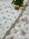 Unstitched Georgette Embroidered Partywear Suit