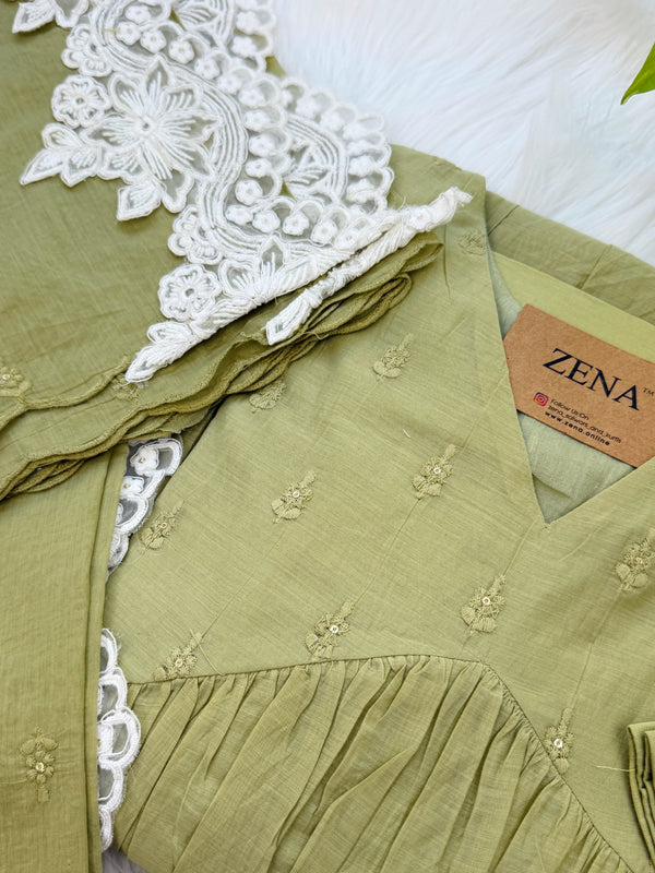 ✨ Pure Mul Chanderi Embroidery Work Anarkali Set