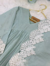 ✨ Pure Mul Chanderi Embroidery Work Anarkali Set