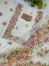 Unstitched Organza Digital Printed Suit with Original Mirror Work – Craft Your Style with Elegance