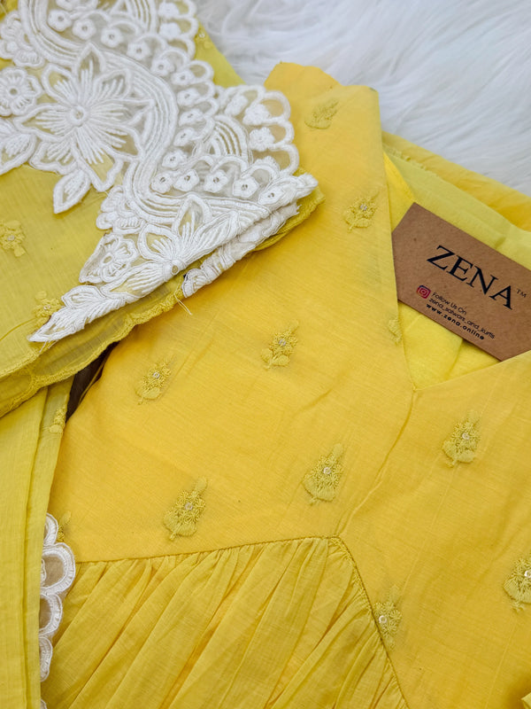✨ Pure Mul Chanderi Embroidery Work Anarkali Set