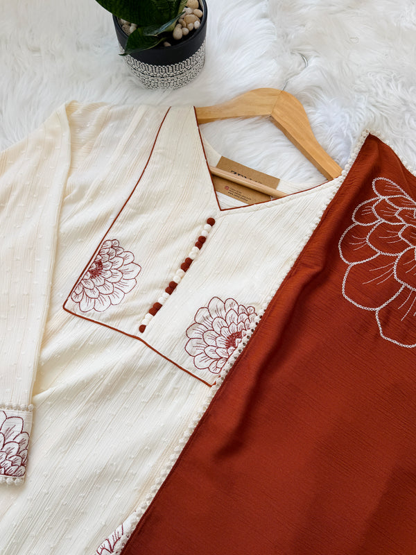 ✨ Imported Crushed Rayon Ready-to-Wear Embroidered Anarkali Set ✨