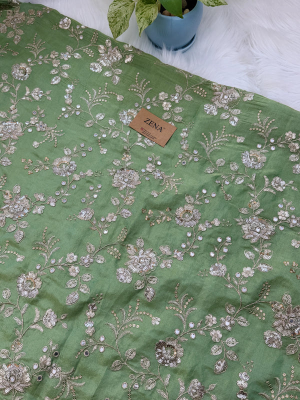✨ Pure Tissue Silk Handwork Unstitched Suit