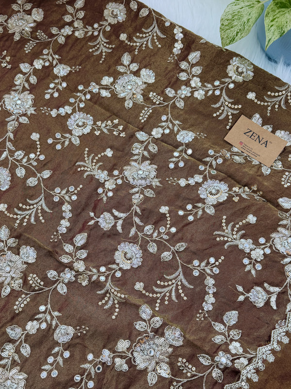 ✨ Pure Tissue Silk Handwork Unstitched Suit